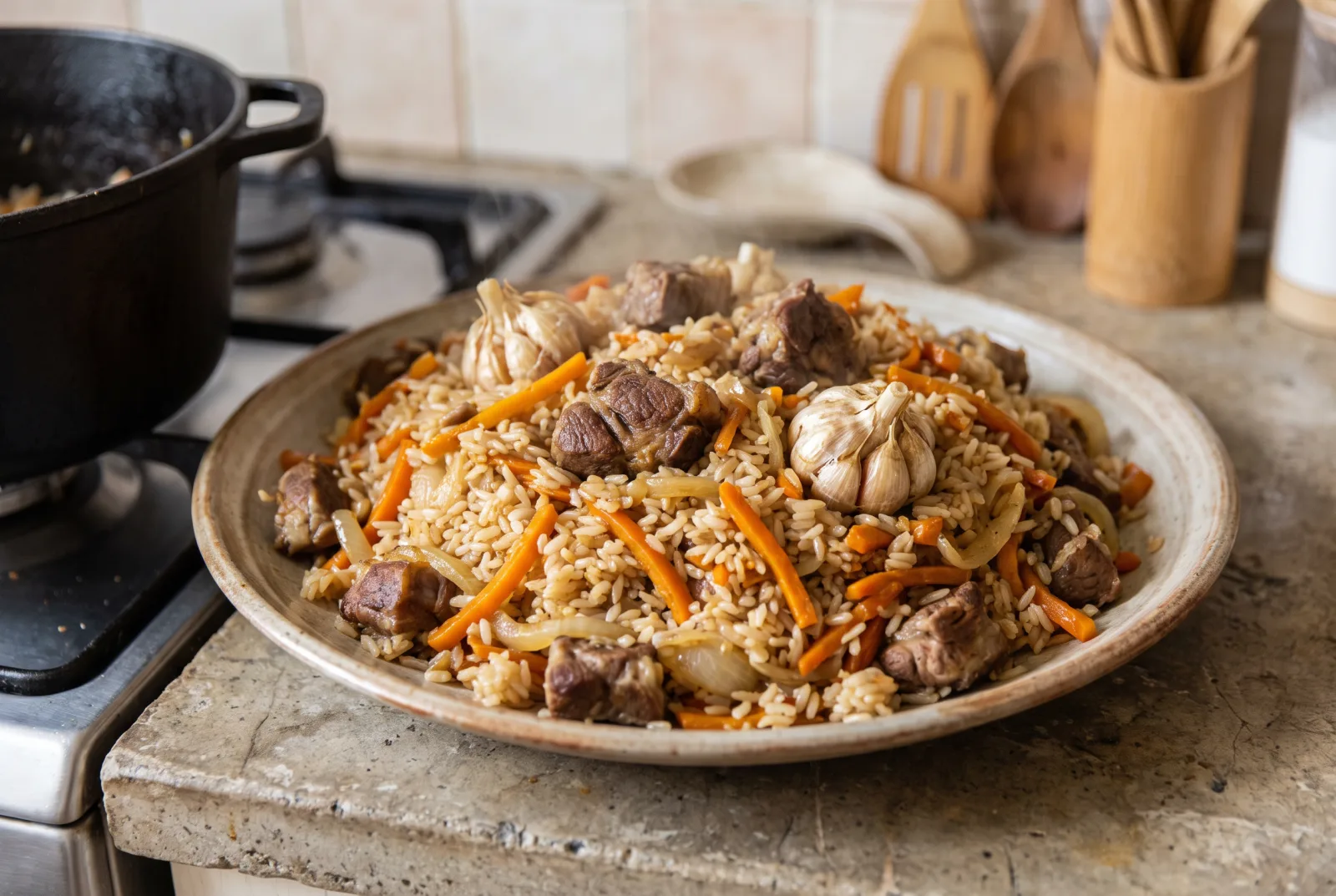 Uzbek-Style Plov with Lamb and Carrots
