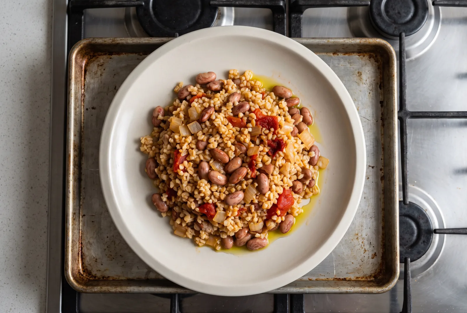 Barbunyalı Bulgur Pilavı — Turkish Borlotti Bean and Bulgur Pilaf