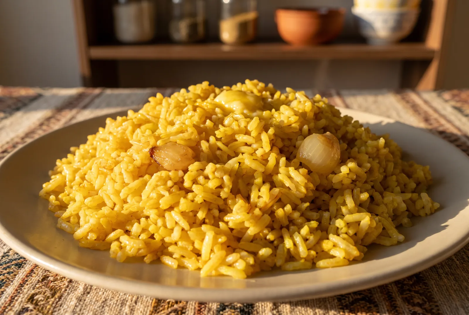 Turmeric Rice Pilaf | A Golden Rice Dish Kids Will Love