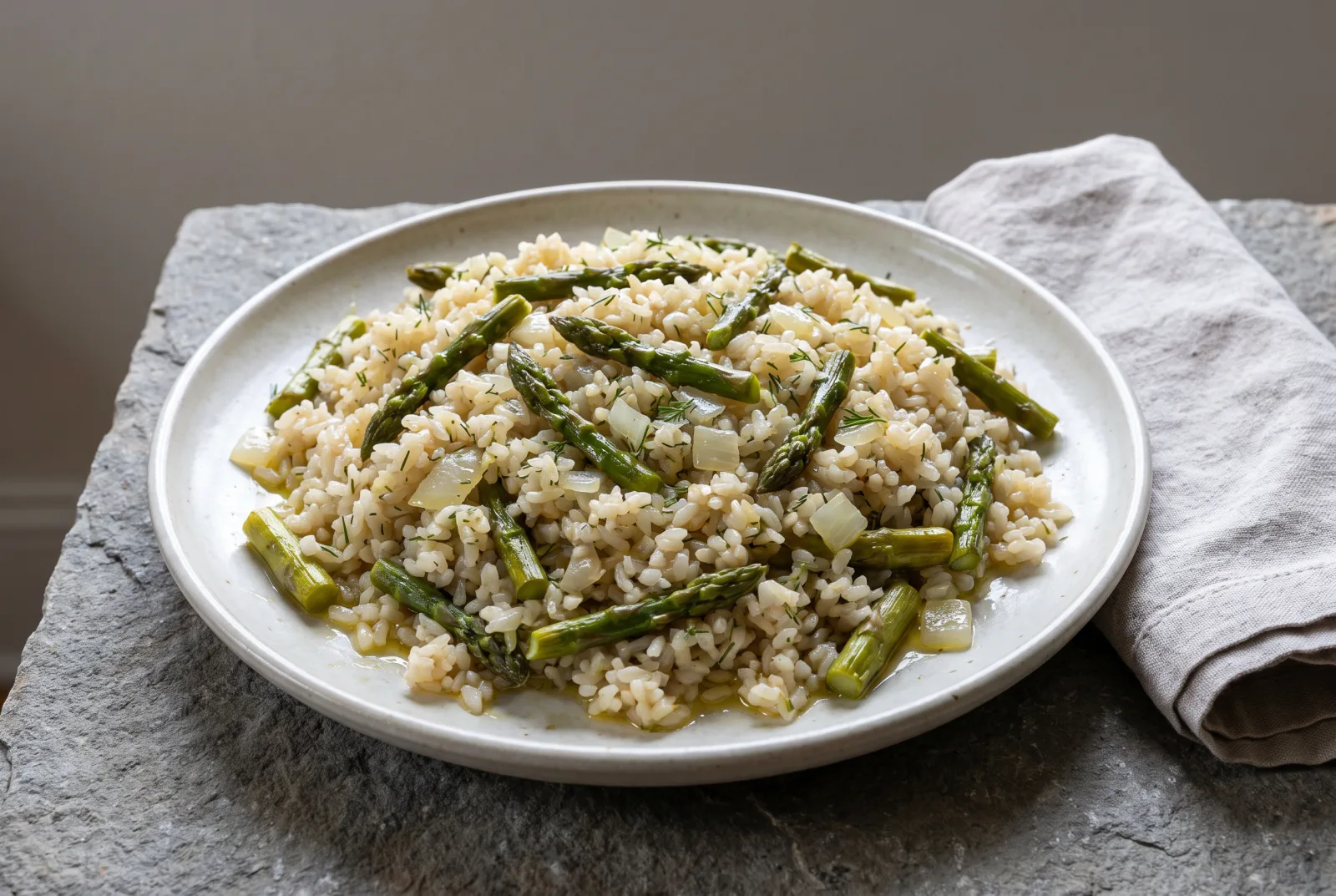 Asparagus and Olive Oil Rice Pilaf | A Spring Pilaf