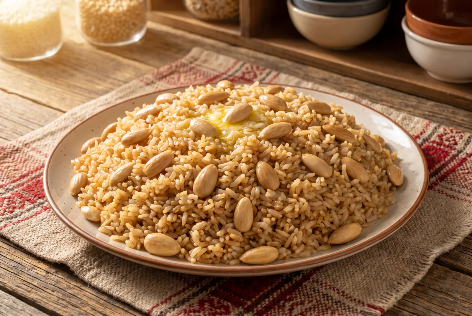 Almond Pilaf | Ottoman-Style Sweet Rice Pilaf