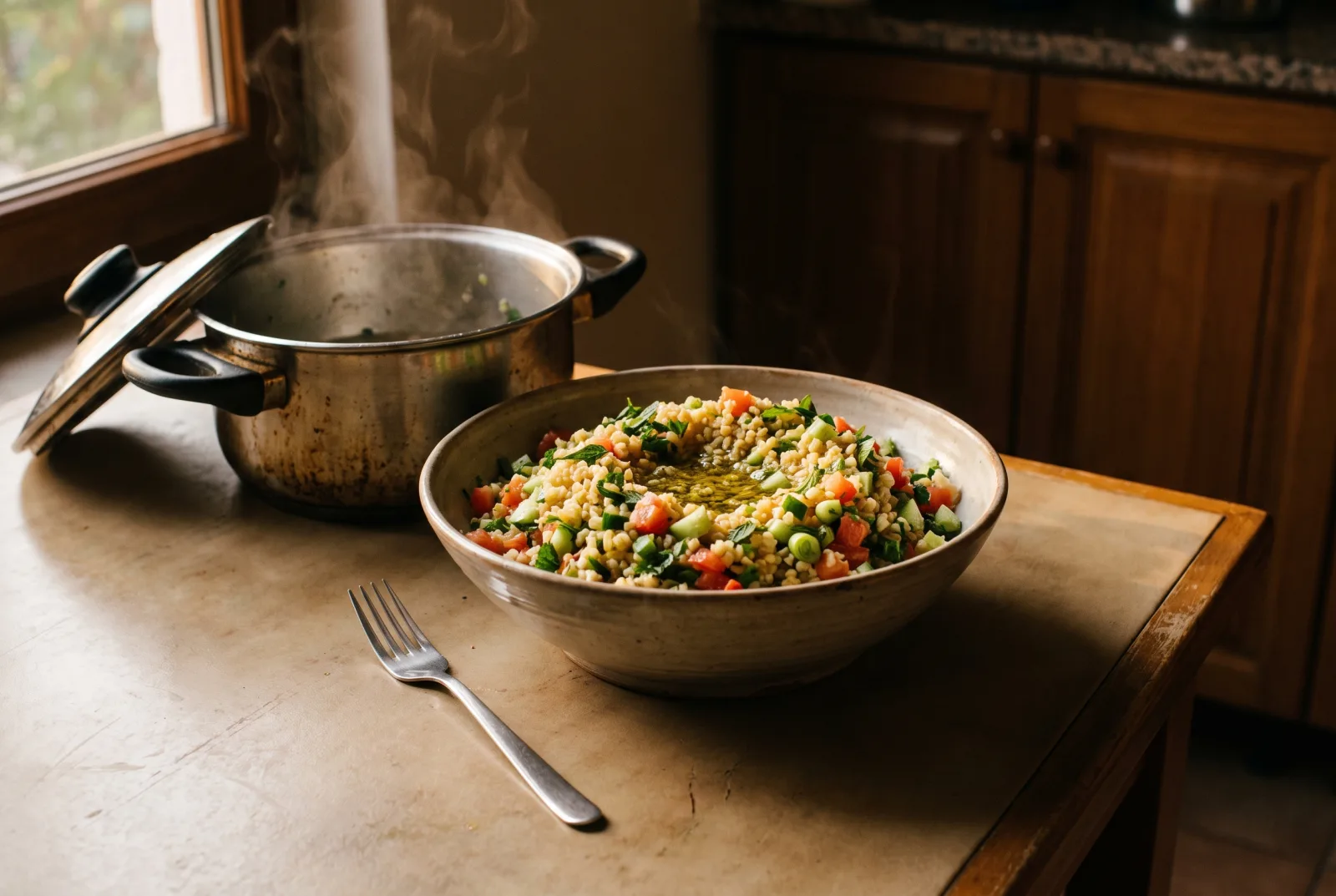 Coarse Bulgur Salad — Summer Salad with Pomegranate Molasses