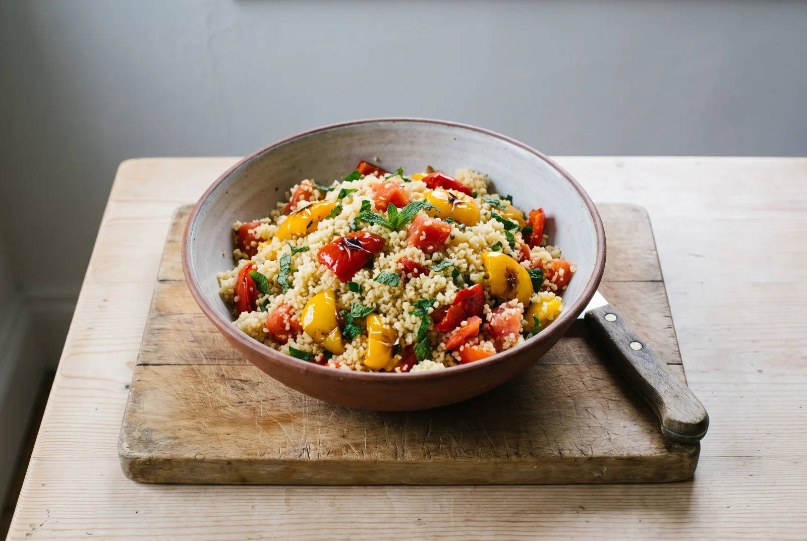 Couscous Salad — A Refreshing Moroccan Recipe with Colorful Bell Peppers