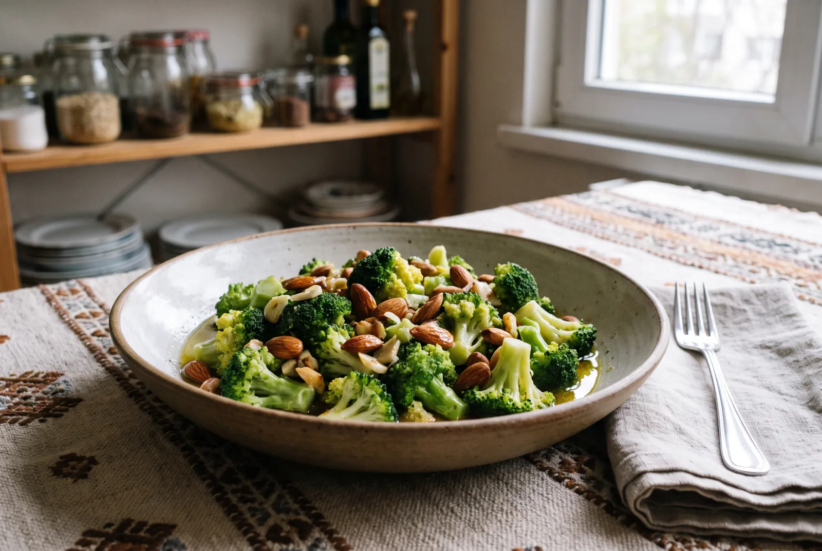 Broccoli Salad with Almonds and Lemon Dressing
