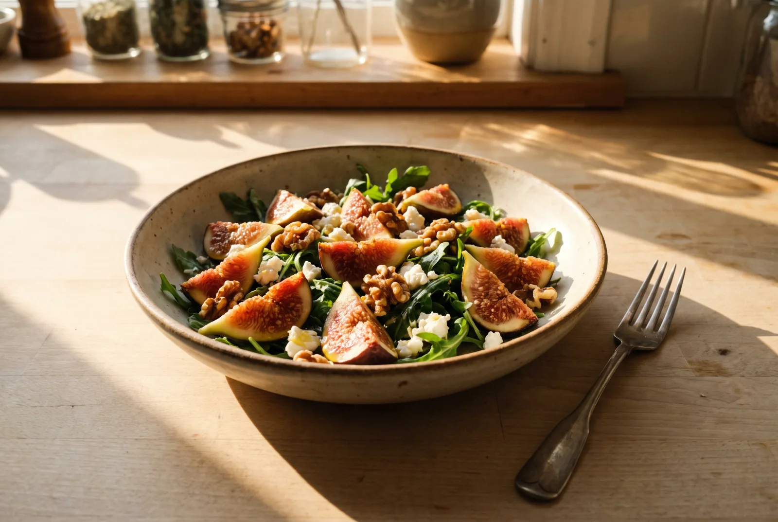 Fig Salad — An Autumn Salad with Goat Cheese and Walnuts