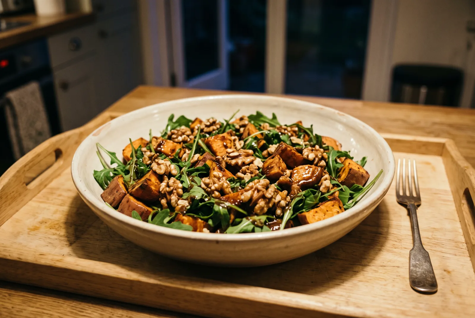 Baked Sweet Potato Salad — With Tahini and Pomegranate Molasses