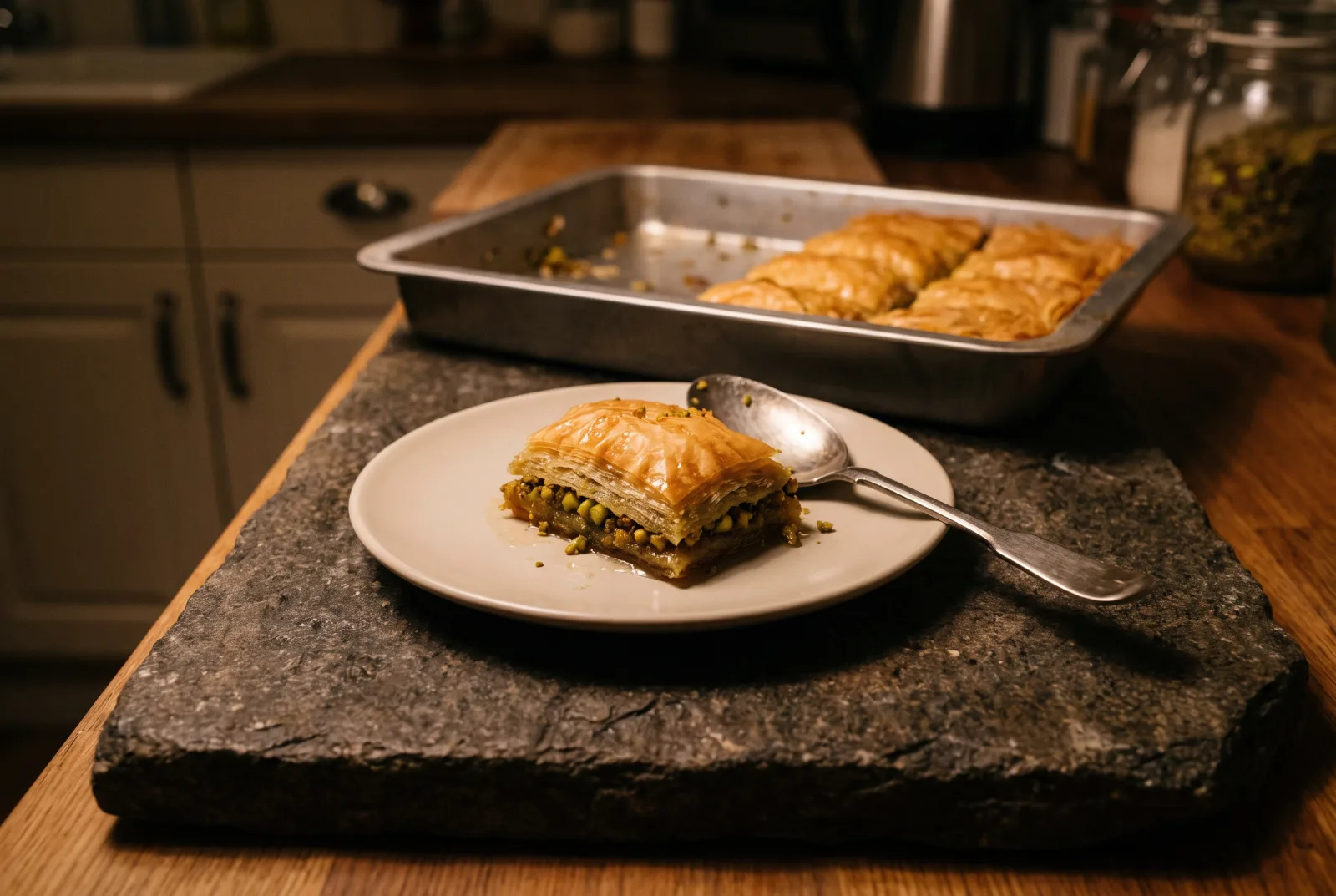Pistachio Baklava — Turkish Phyllo Pastry with Syrup