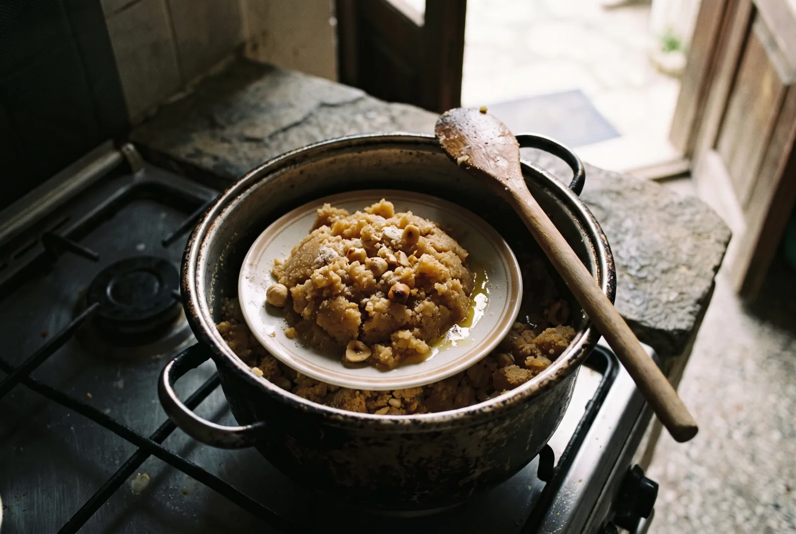 Un Helvası — Buttered Flour Halva with Roasted Hazelnuts
