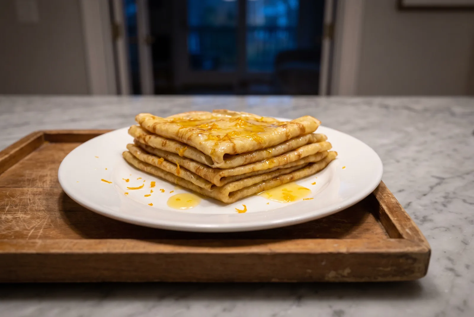 French Crepes with Caramelized Orange Sauce