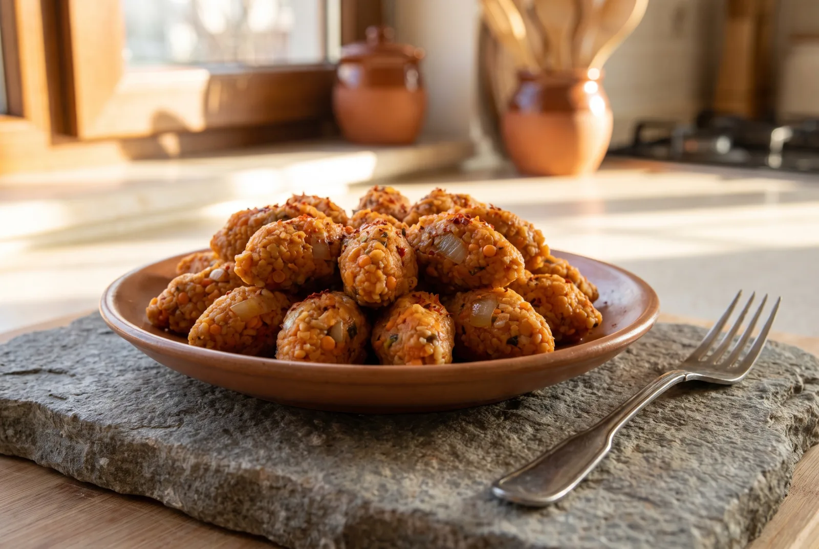 Mercimek Köftesi | Turkish Lentil and Bulgur Patties, a Vegan Appetizer