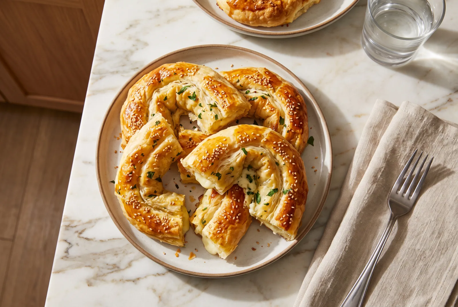 Cheese-Filled Crescent Borek — Crisp Puff Pastry