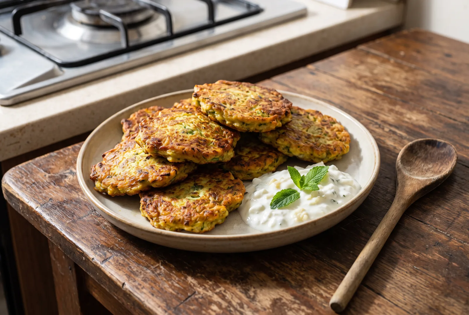 Mücver — Turkish Zucchini Fritters with Yogurt Sauce
