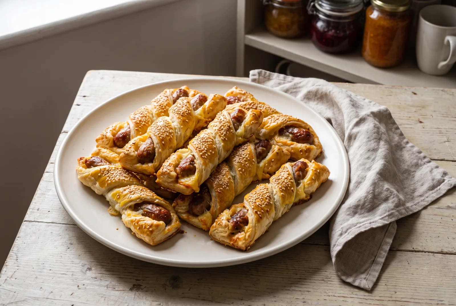 Sausage Croissants | A Golden Puff Pastry Snack