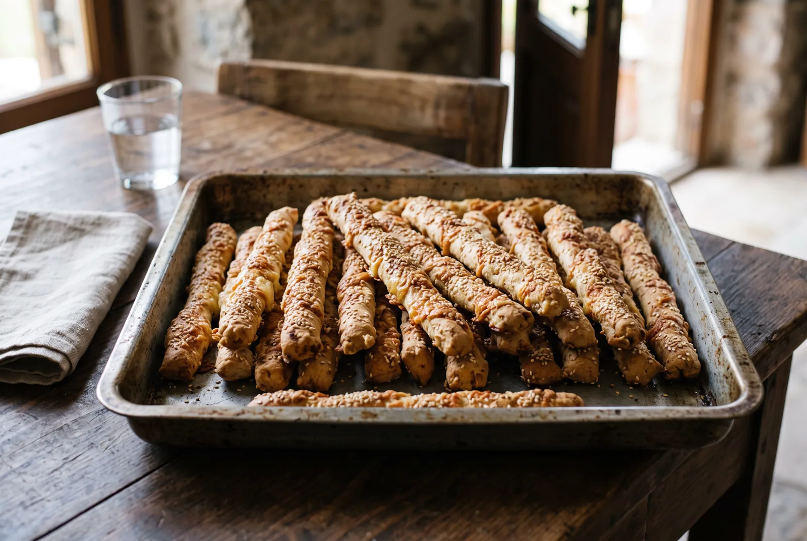 Homemade Kashar Cheese Grissini — Thin, Crispy Breadsticks