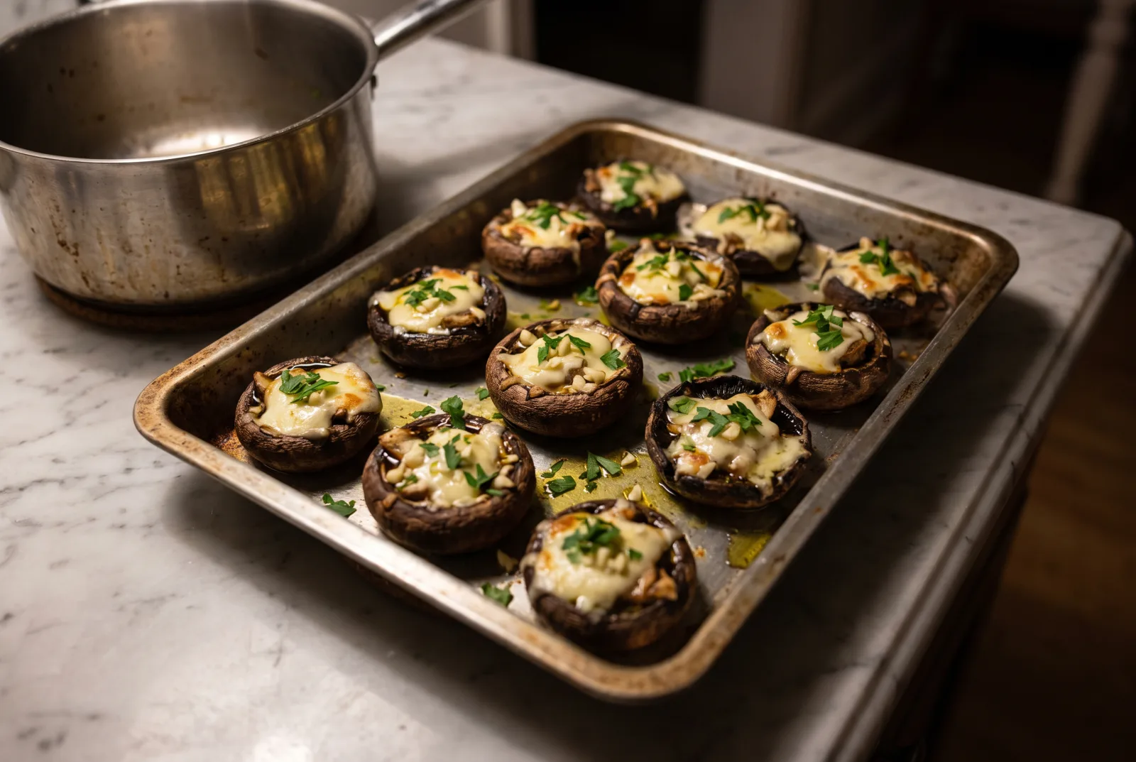 Baked Stuffed Mushrooms — Crisp and Cheesy