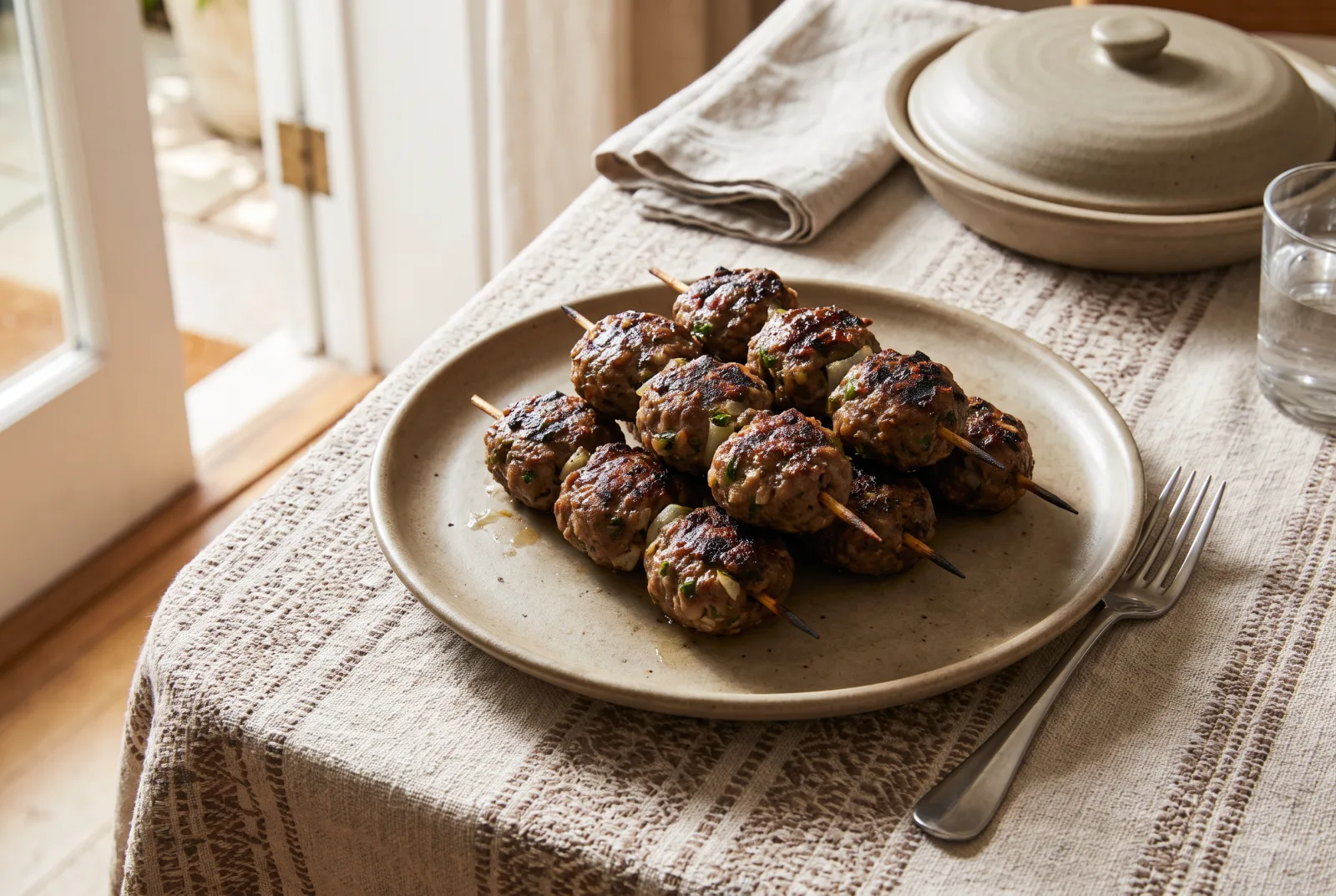 Mini Grilled Köfte Skewers | A Bite-Sized Snack for Children