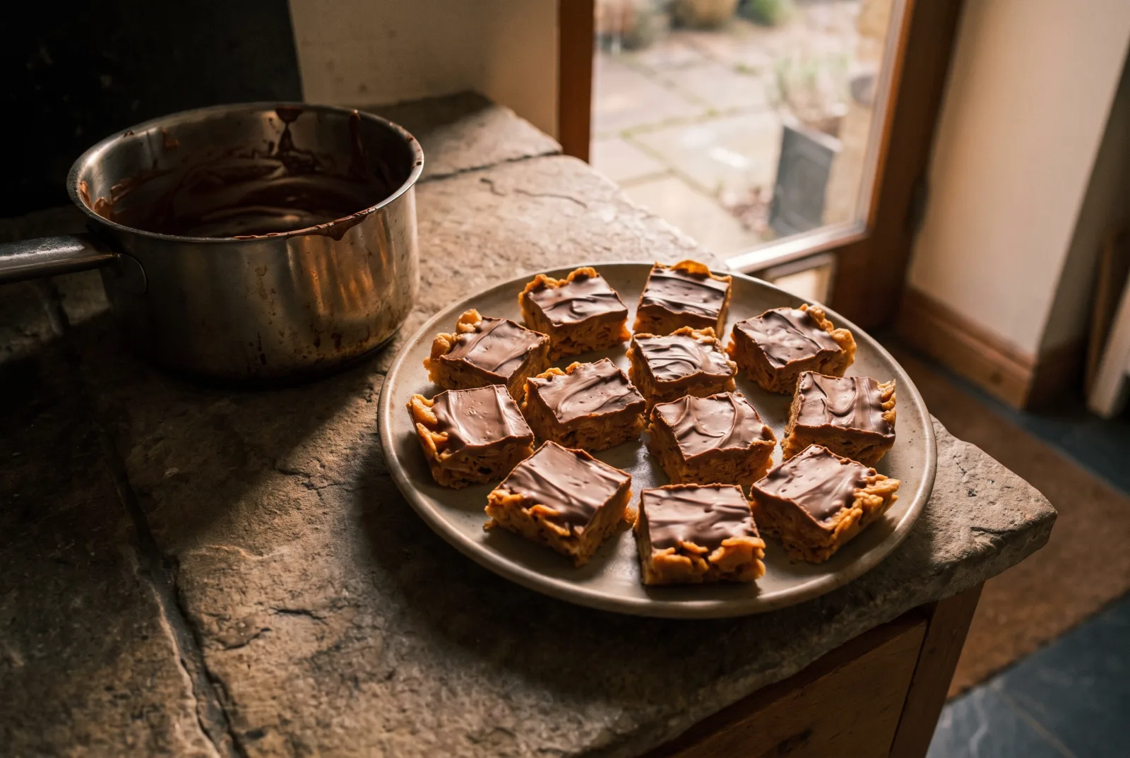 No-Bake Nut Butter Chocolate Bars | Cornflake Snack