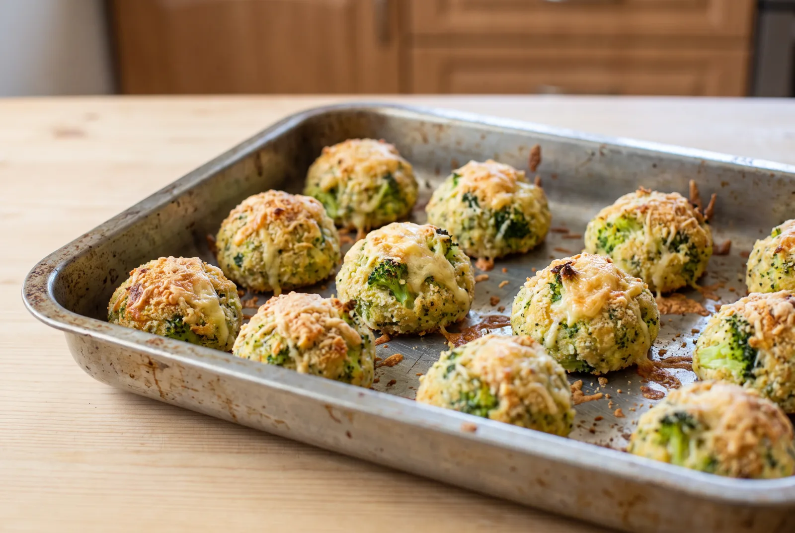 Baked Cheesy Broccoli Bites — Crispy Coating