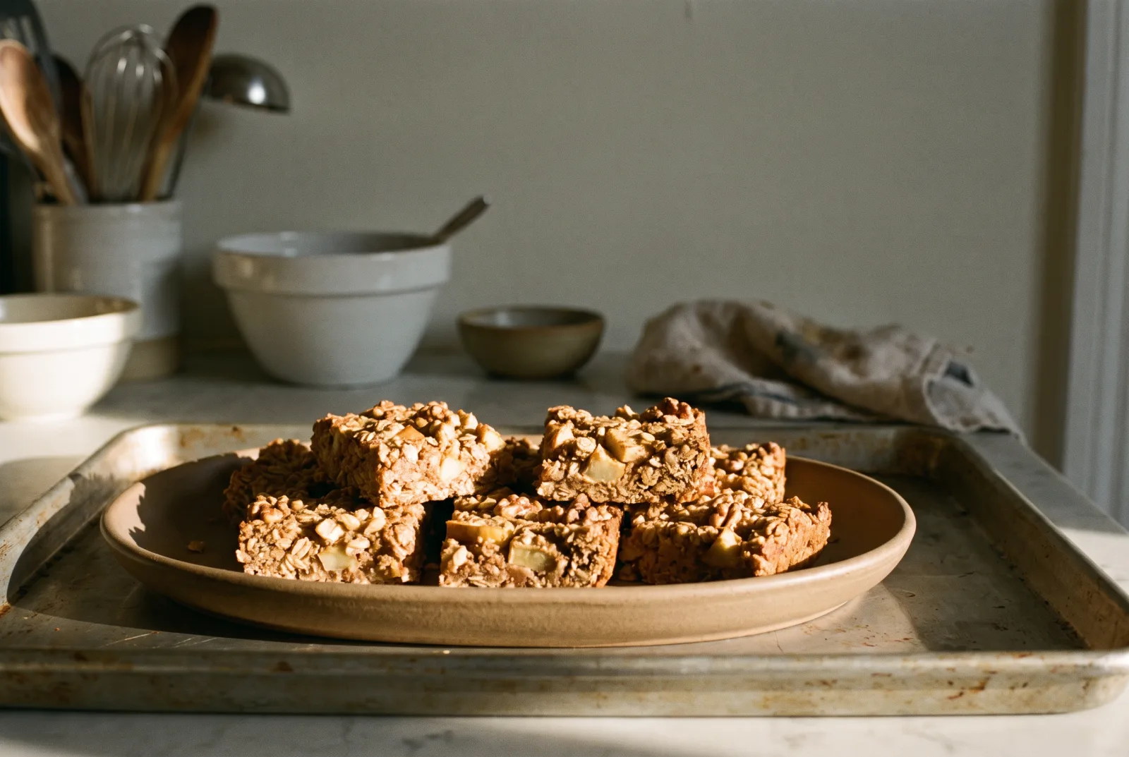 No-Bake Apple, Walnut, and Oat Bars | Lunchbox Snack for Kids