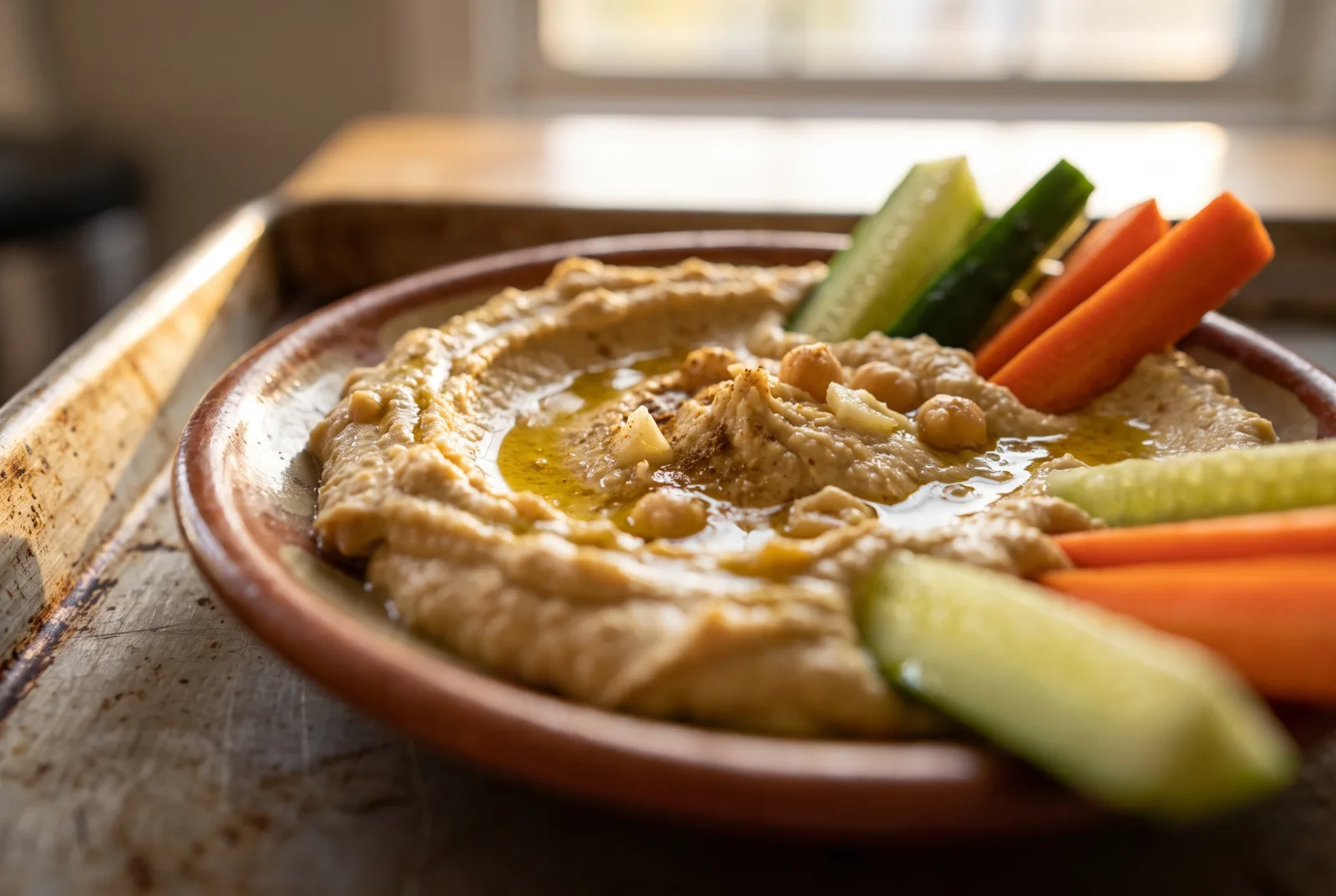 Hummus and Vegetable Sticks | No-Cook Snack for Kids