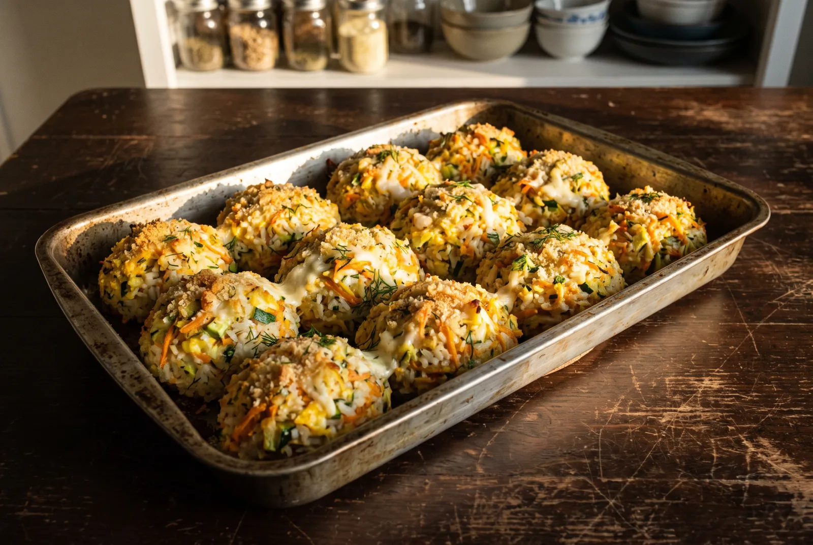 Baked Vegetable Rice Balls — A Colorful Snack for Kids
