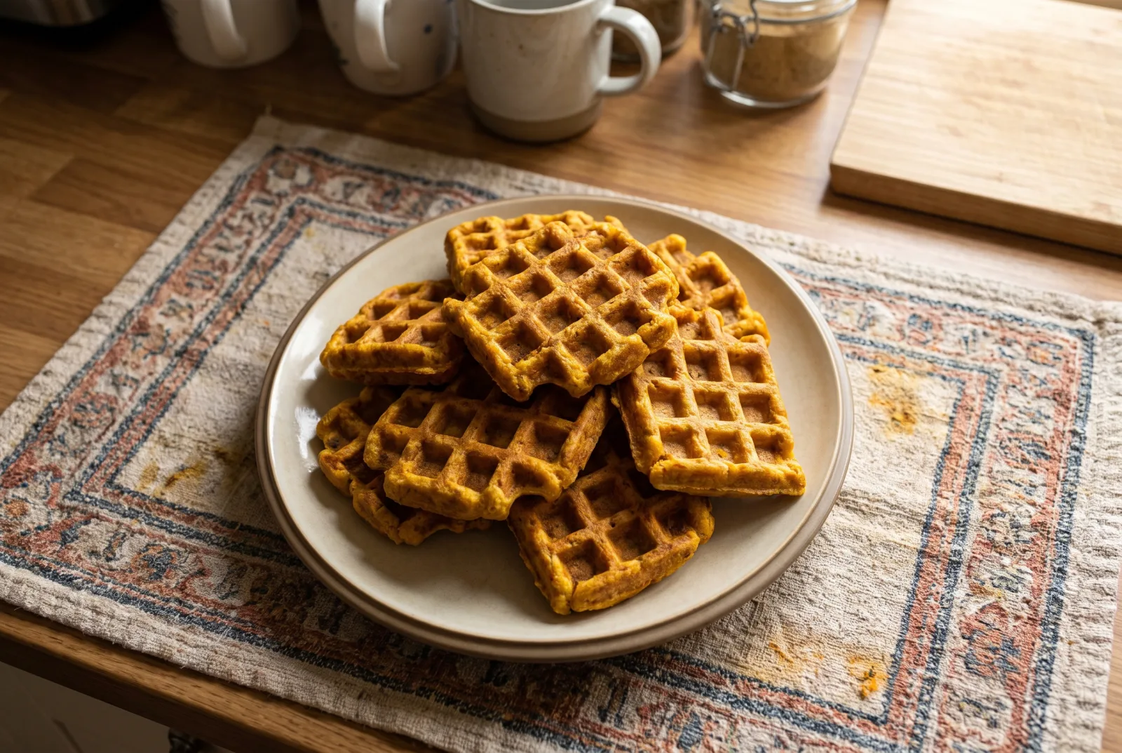 Oven-Baked Pumpkin Waffles for Kids