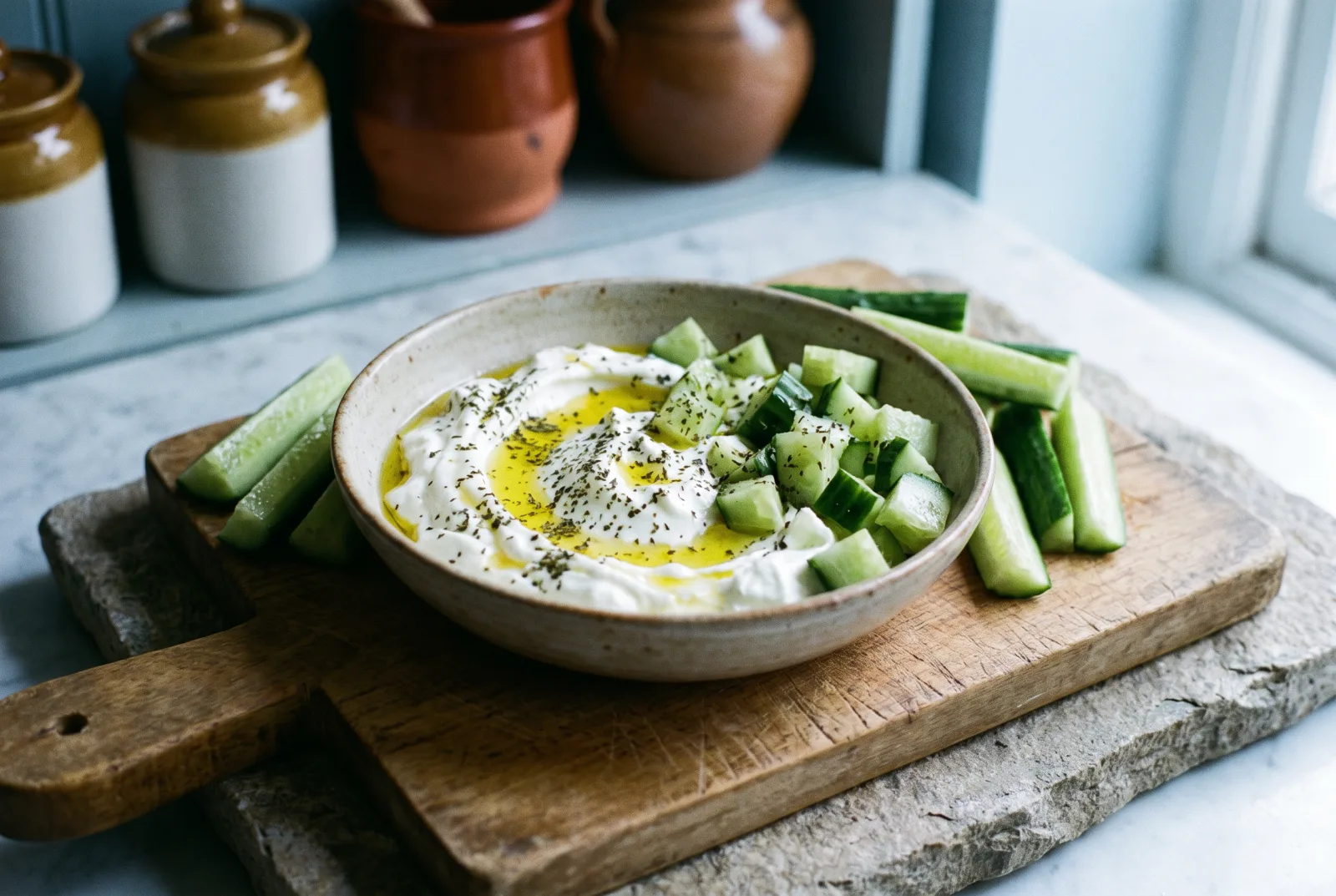 Cucumber Sticks with Yogurt Dip | A Refreshing Snack for Kids