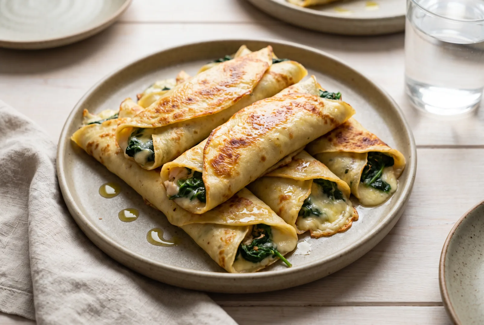 Chicken and Spinach Crepe Rolls — A Hearty Lunch for Kids