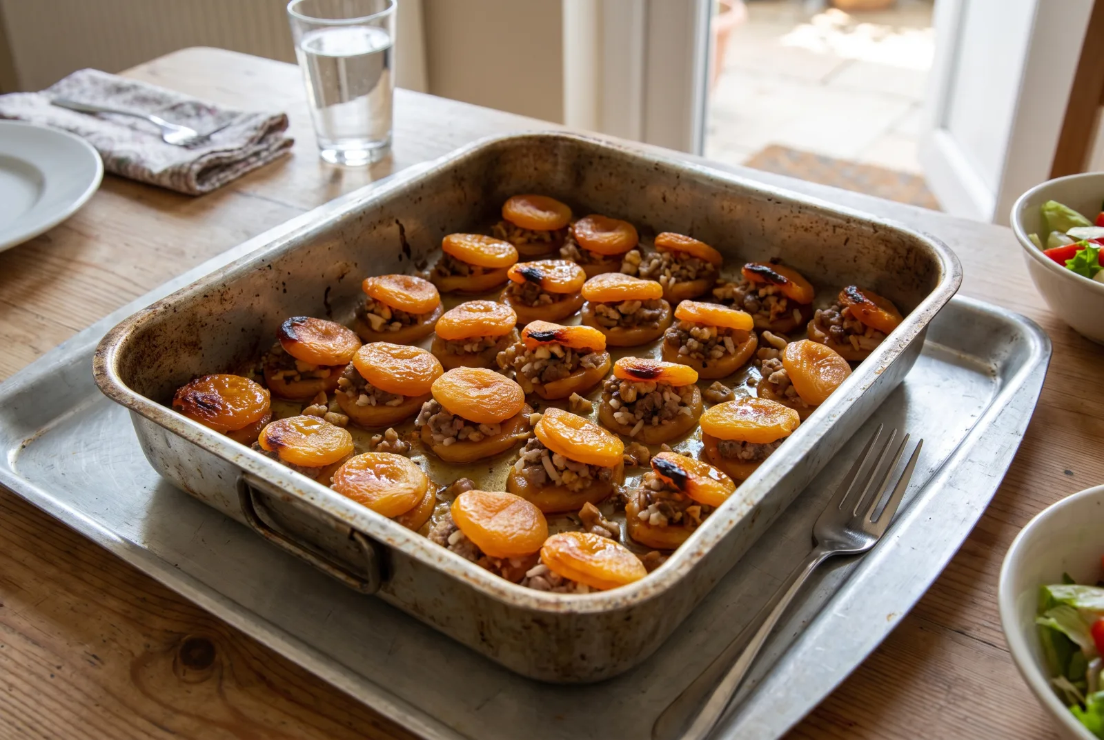 Ottoman-Style Stuffed Dried Apricots with Ground Meat