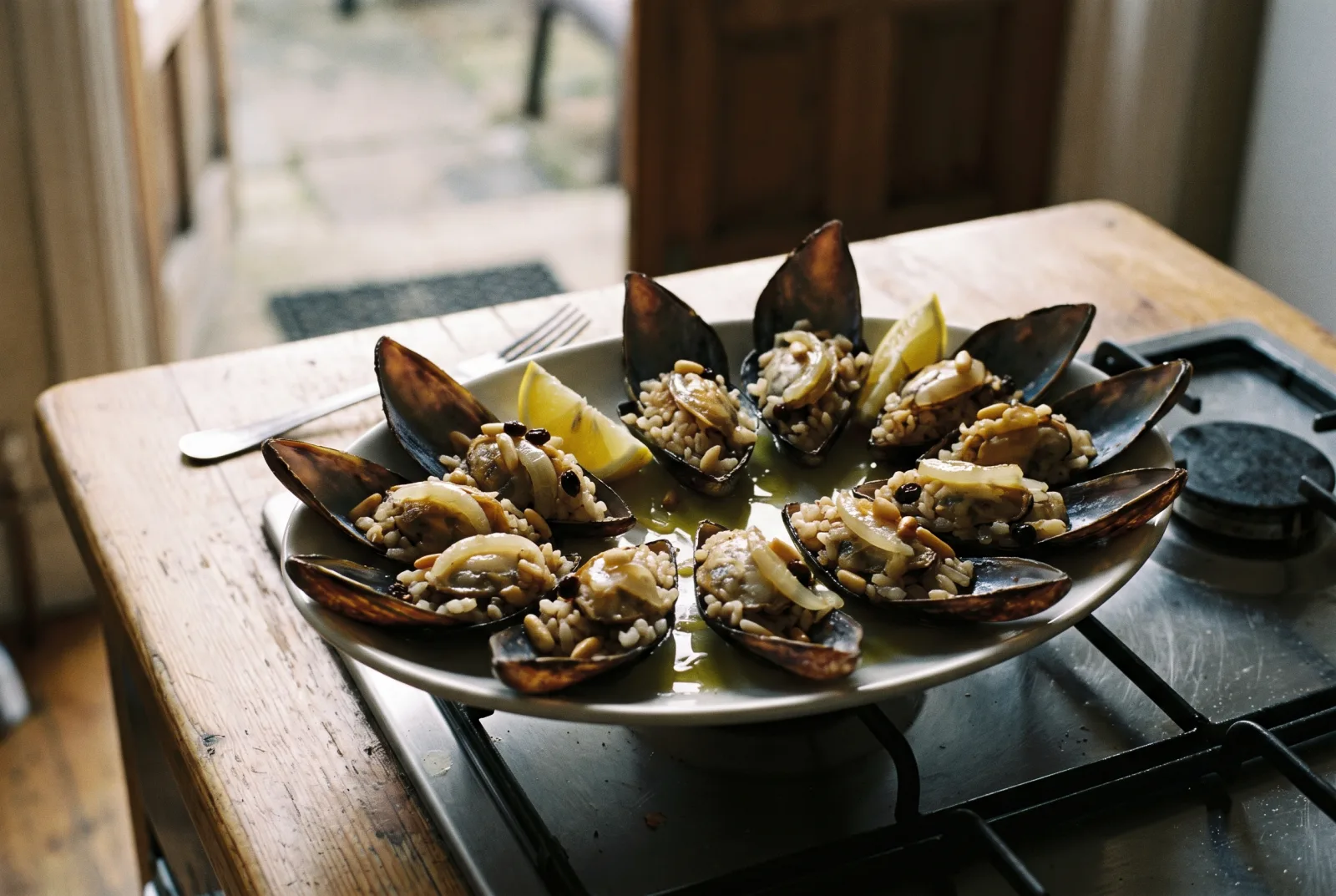 Istanbul-Style Stuffed Mussels with Olive Oil