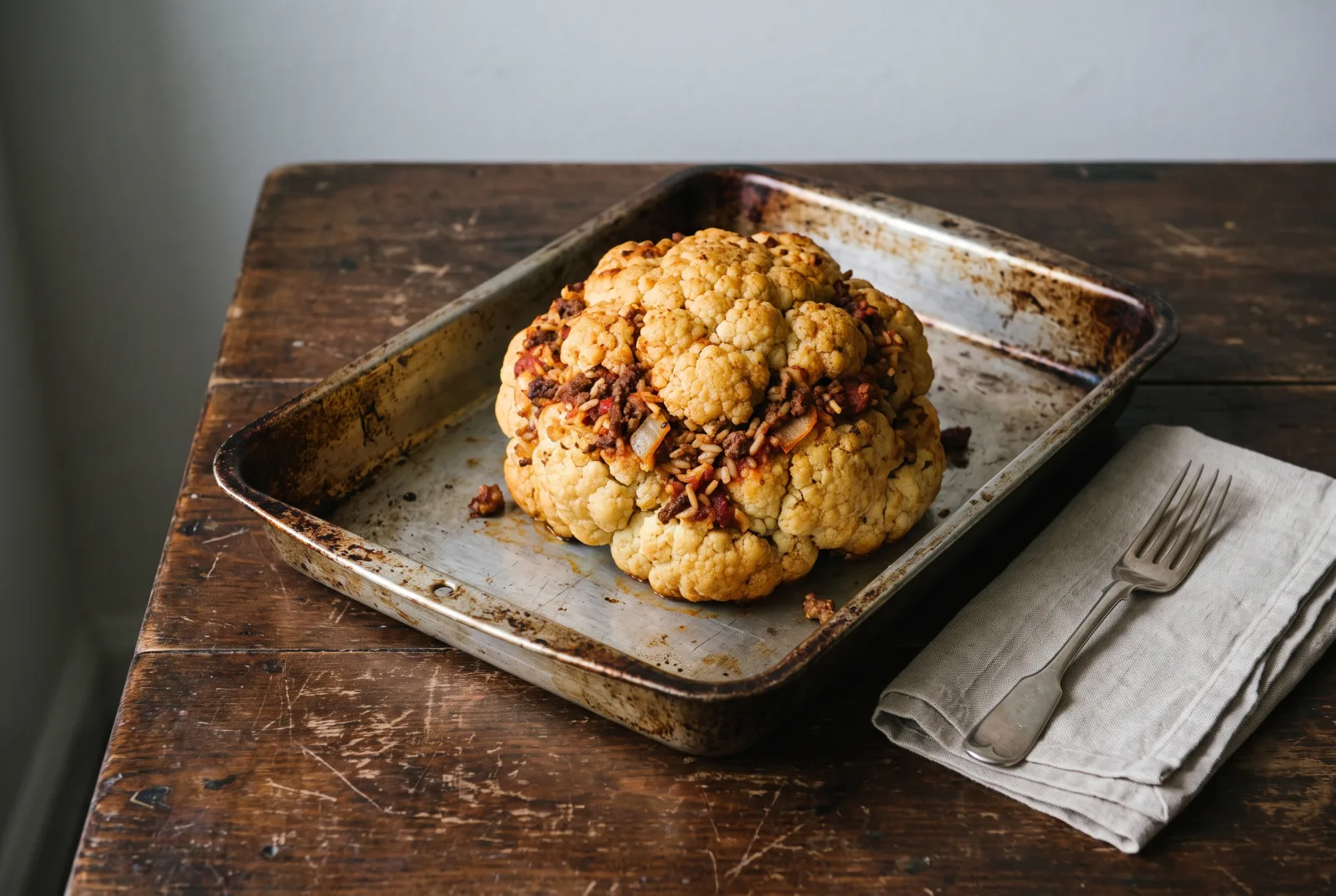 Stuffed Cauliflower with Ground Beef | Oven-Baked Dinner