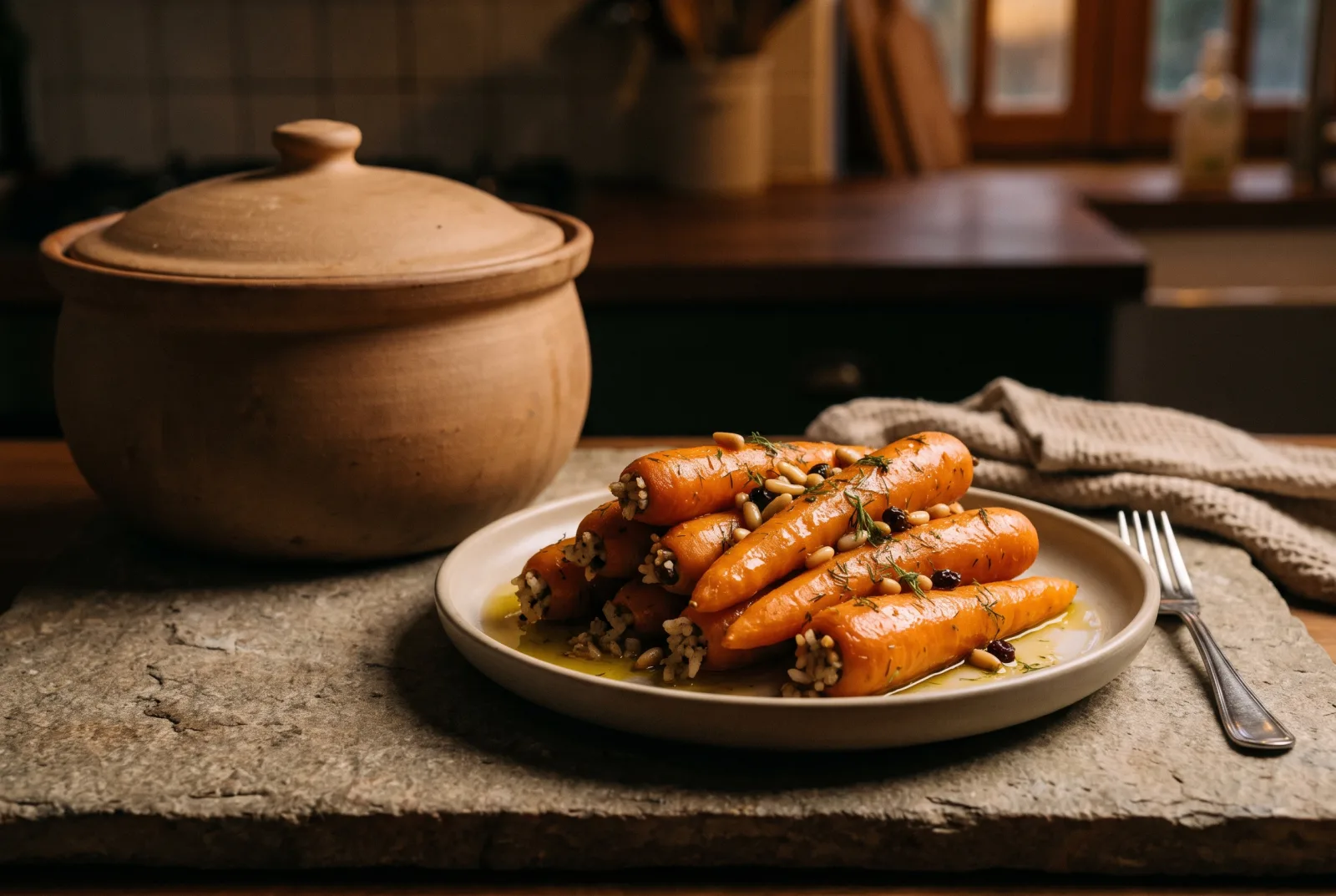 Olive Oil-Braised Stuffed Carrots | Garden-Style