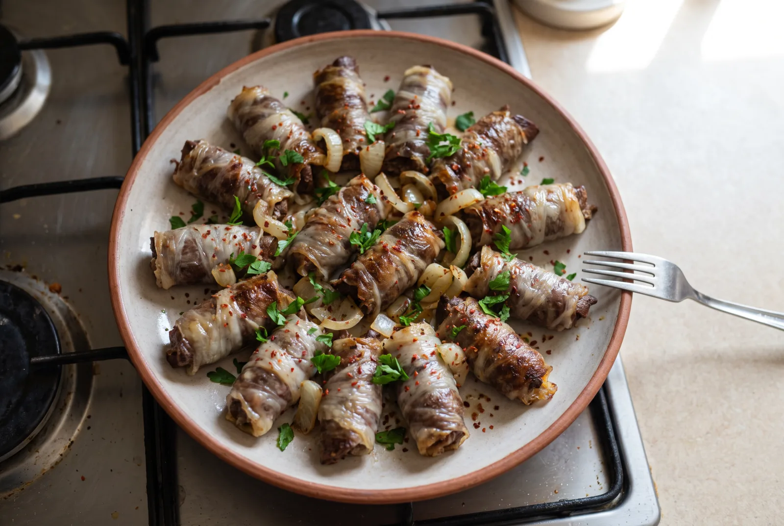 Bursa-Style Caul-Fat-Wrapped Lamb Liver Rolls
