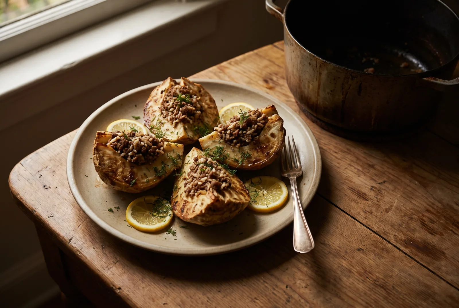 Stuffed Celery Root with Ground Beef | Hearty Winter Meal