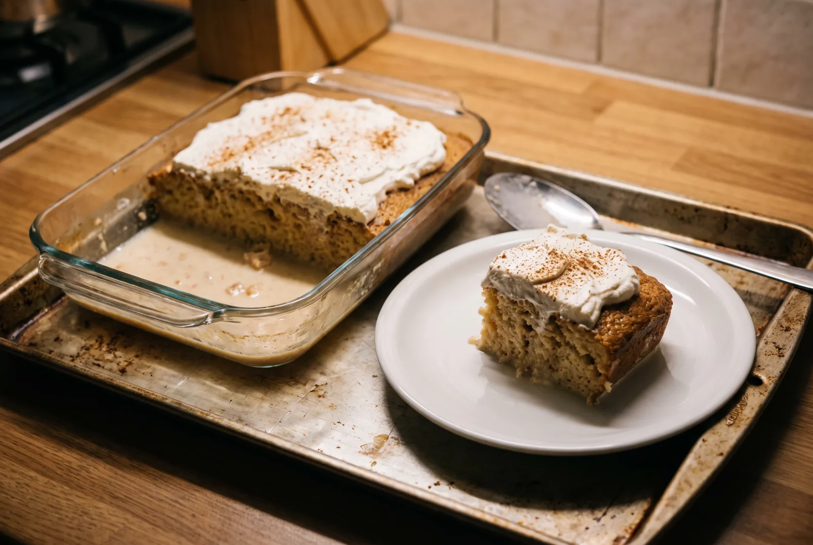 Trileçe (Three-Milk Cake) | Chilled Cream-Topped Dessert