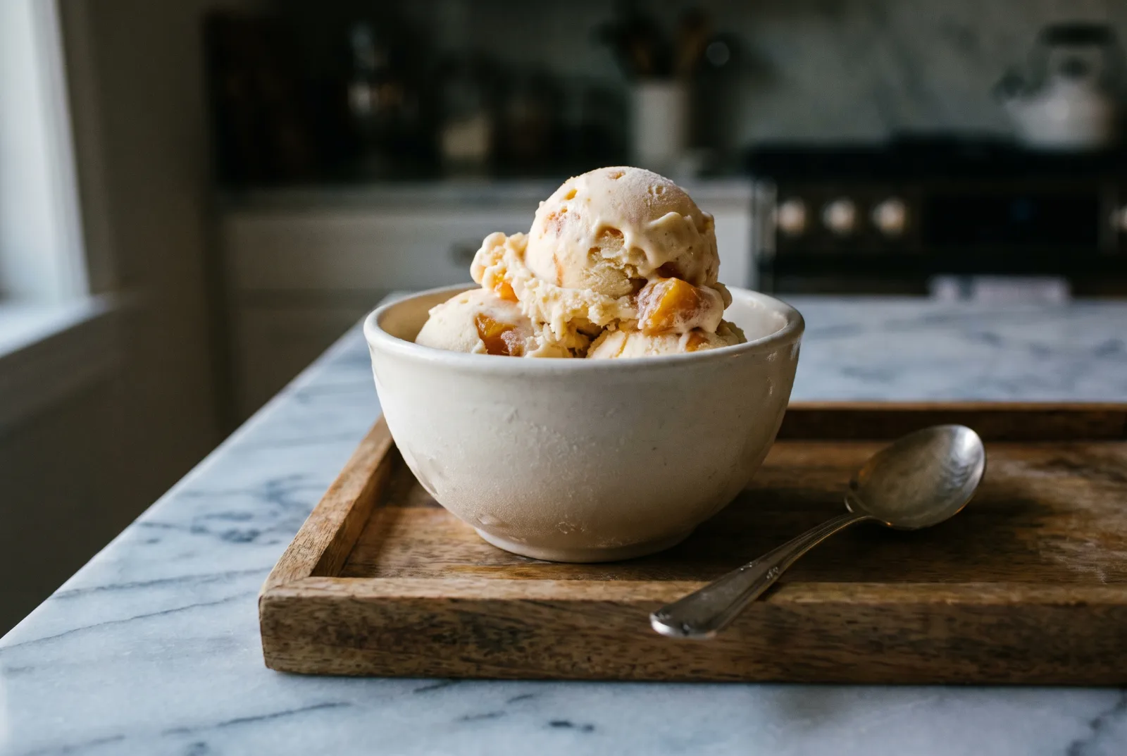 Homemade Peach Ice Cream