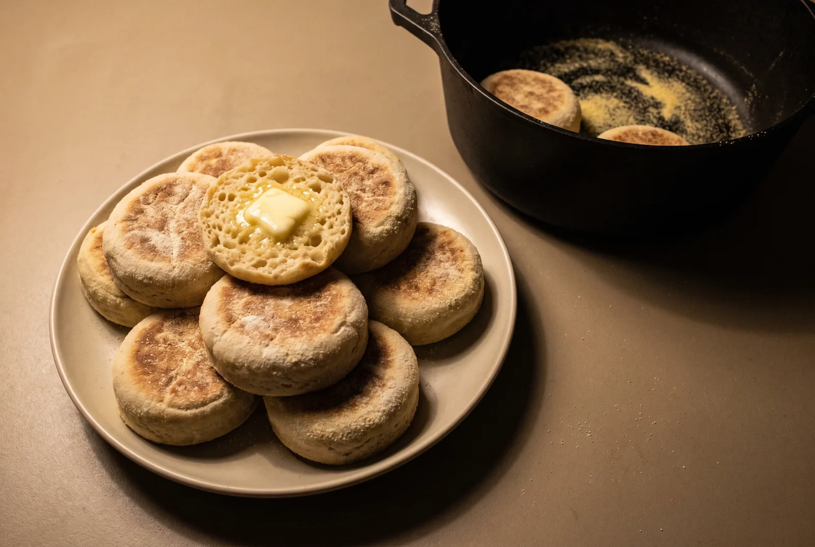 English Muffins | British-Style Griddle-Raised Breakfast Bread
