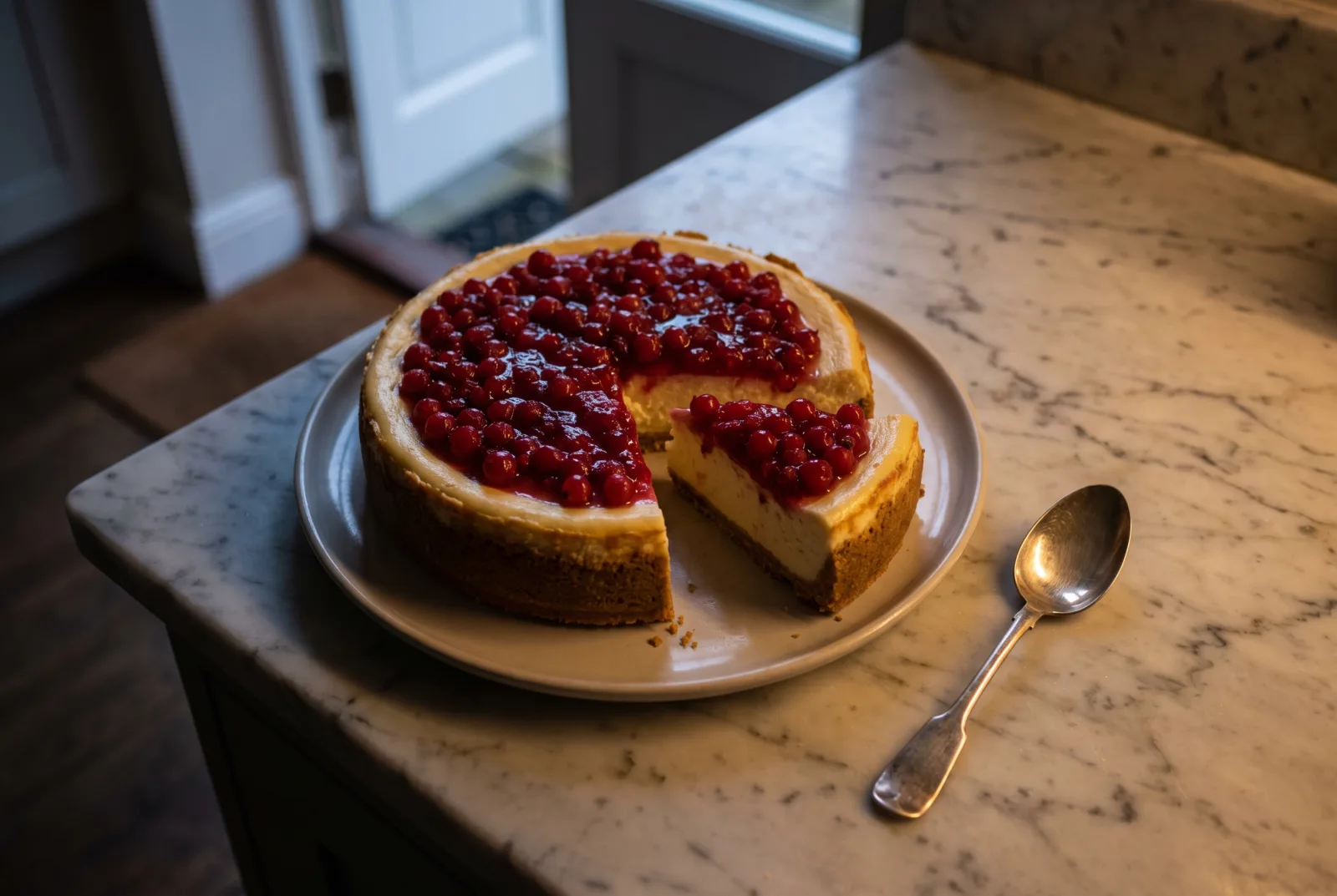 Cheesecake with Red Currant Topping
