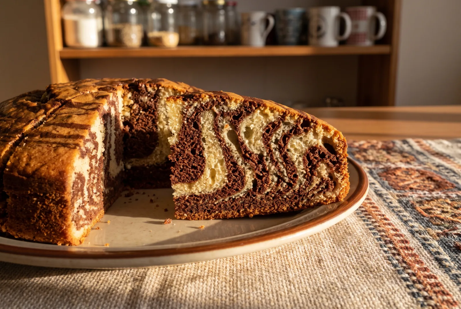 Zebra Cake | Chocolate and Vanilla Swirl Cake