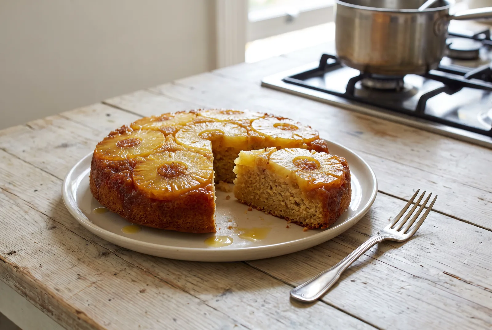 Pineapple Upside-Down Cake — Caramelized Pineapple
