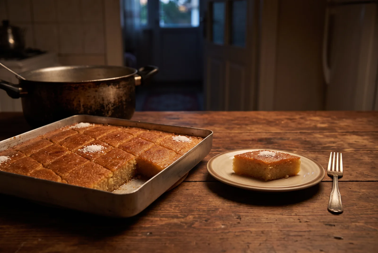 Şam Tatlısı: Fried Semolina Dessert with Syrup and Coconut