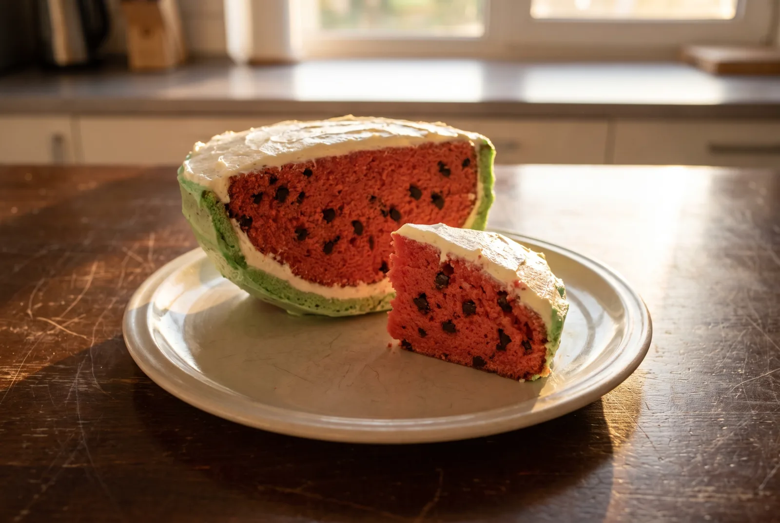 Watermelon-Inspired Summer Cake — A Fun Chilled Dessert