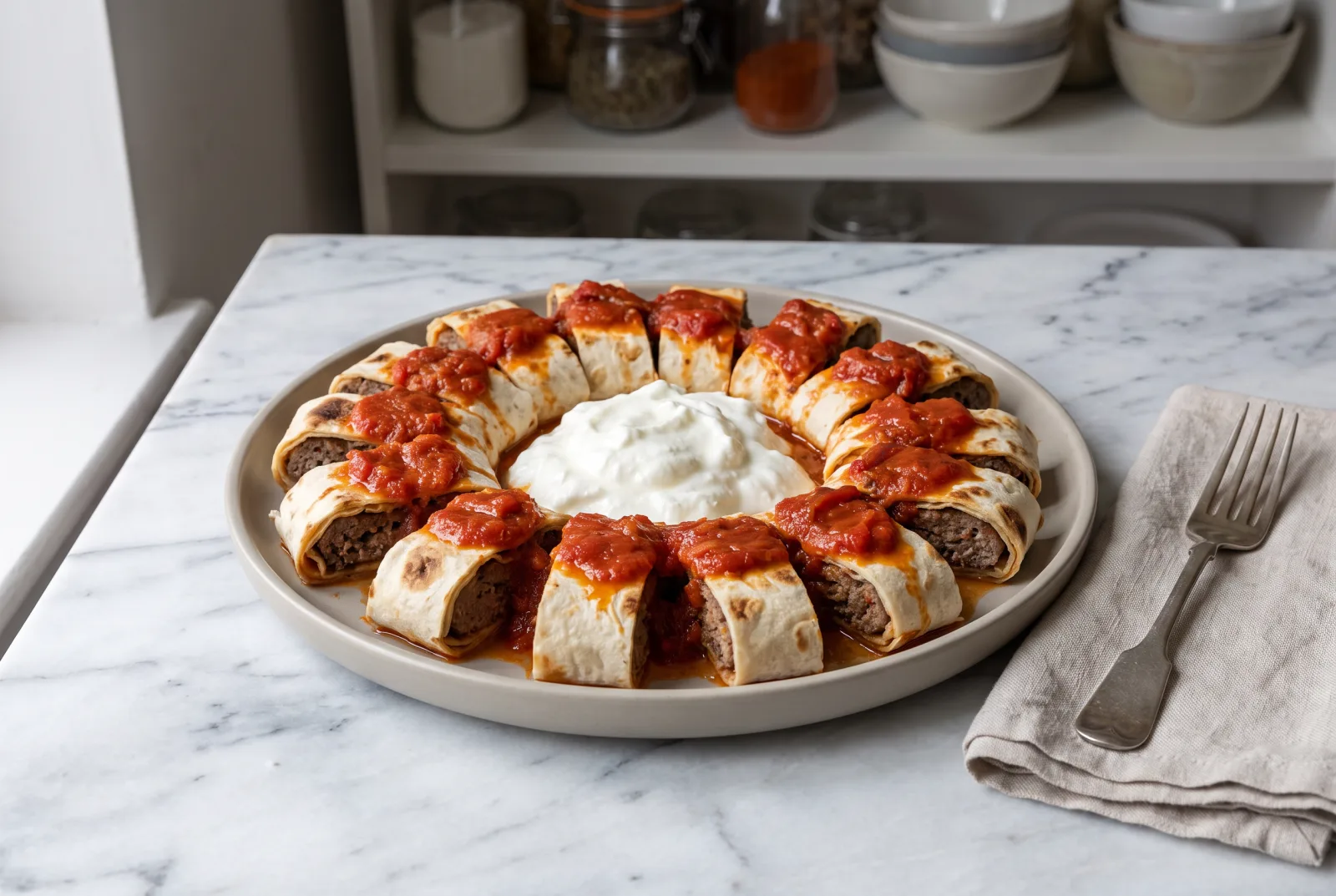 Beyti Kebab — Ground Beef Kebabs Wrapped in Lavash