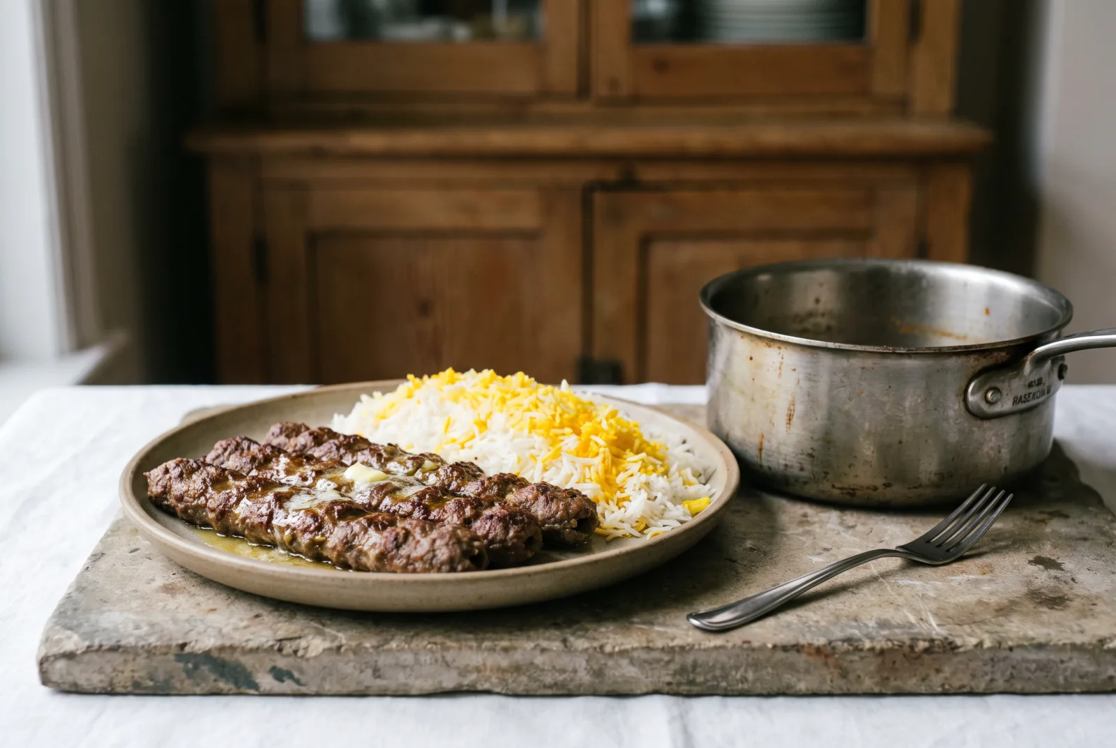 Kubide Kebab — Iranian Saffron-Butter Skewers