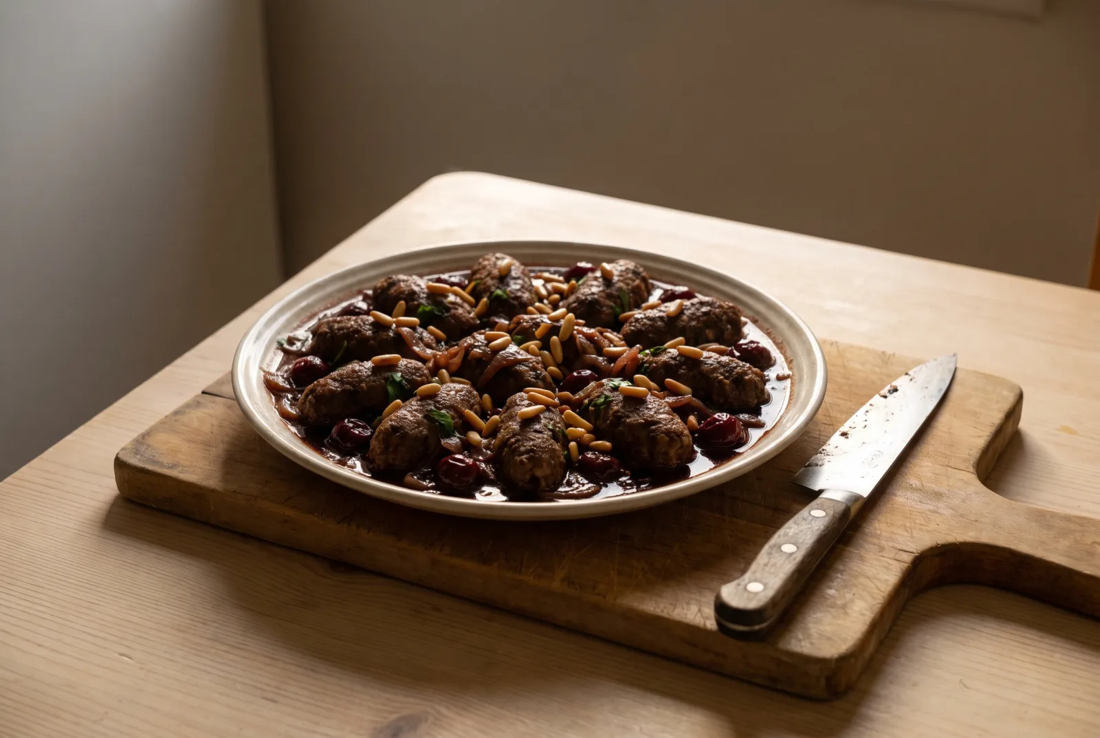 Kabab Karaz — Aleppo-Style Beef Meatballs with Sour Cherry Sauce