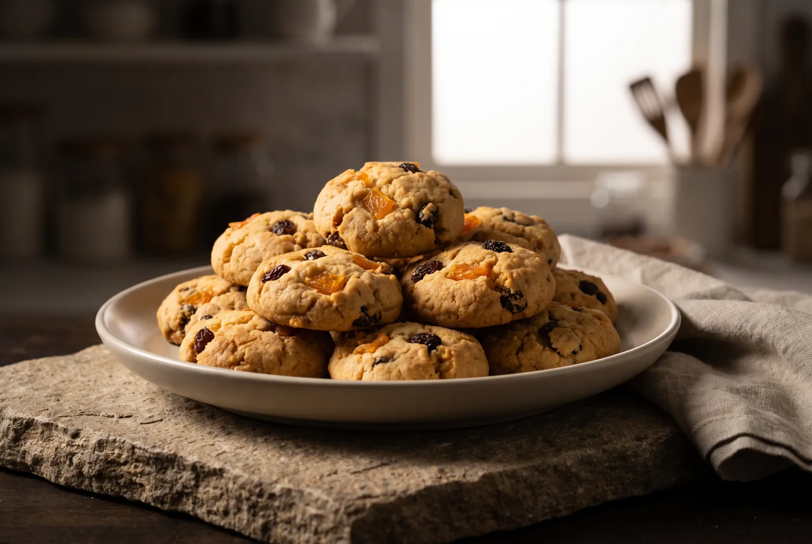 Fruit Cookies with Dried Apricots and Raisins