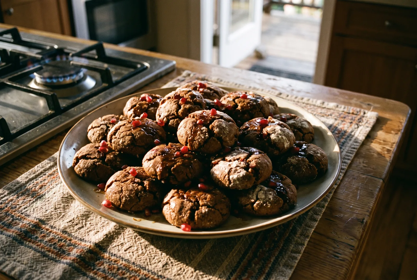 Pomegranate Molasses Cookies with a Sweet-Tart Glaze