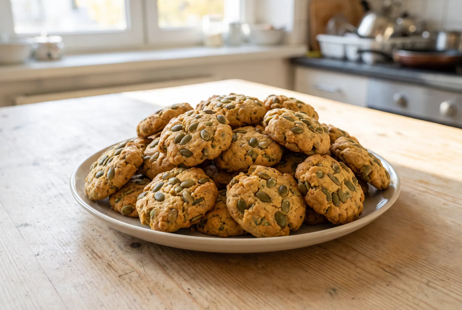 Pumpkin Seed Cookies — Crisp and Toasted