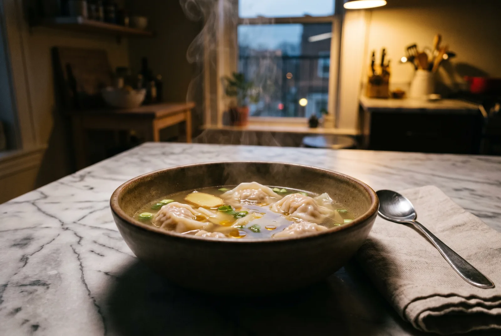 Wonton Soup with Shrimp and Ground Beef