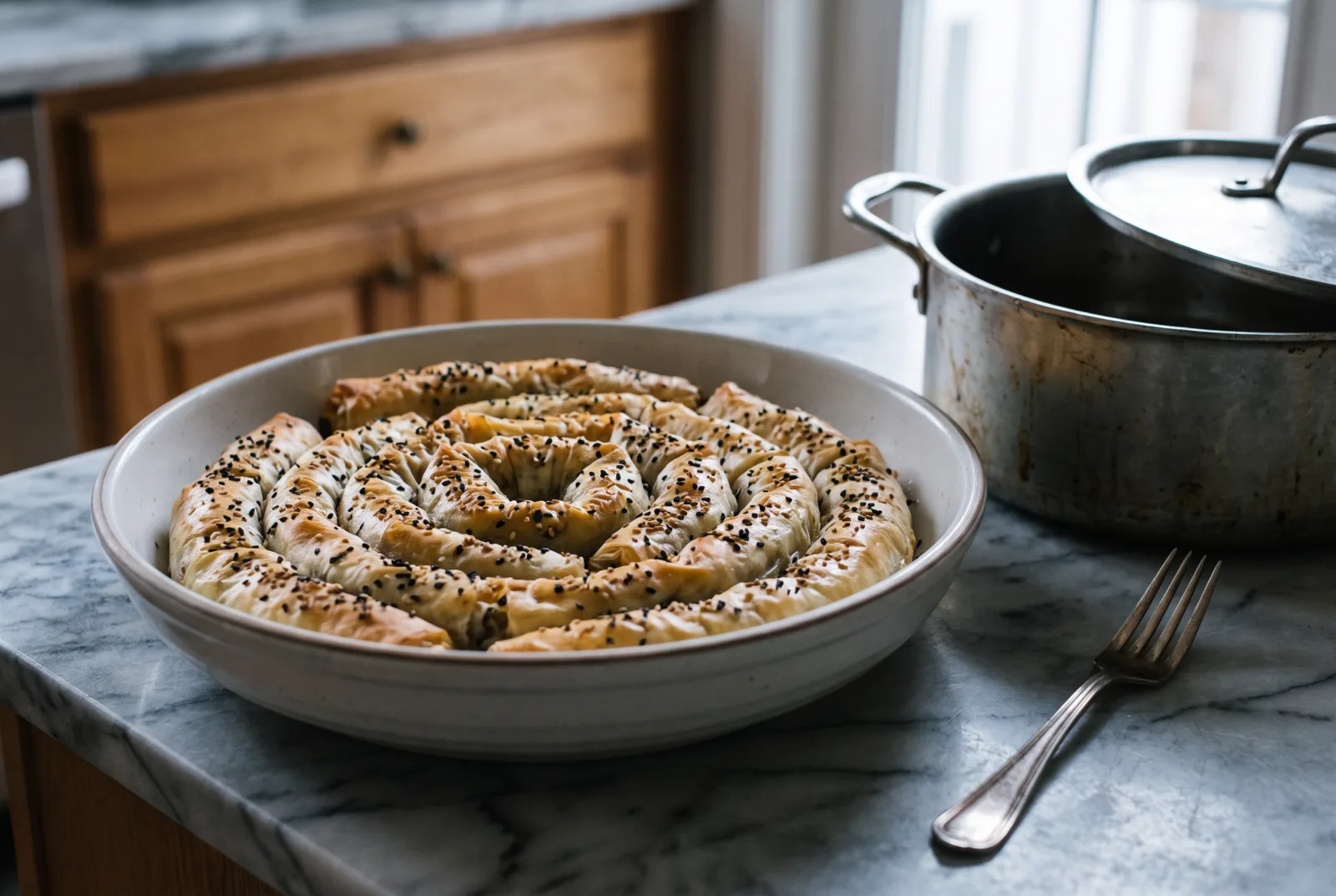Kol Böreği: Turkish Spiral Phyllo Pastry with Ground Beef